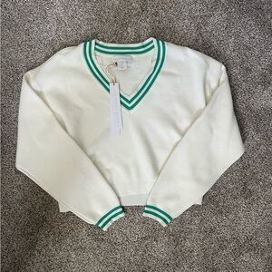 House of Harlow 1960 V-Neck Sweater and Skort Two Piece Tennis Set